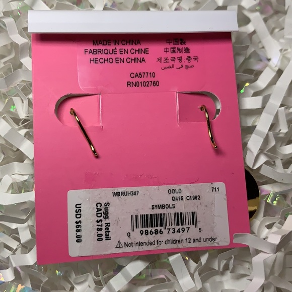 KATE SPADE Symbol Heart Cubic Zirconia Drop Earrings in Gold - Picture 6 of 6